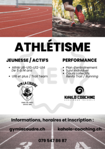 Athlétisme – nouvelle filière à Gym La Coudre